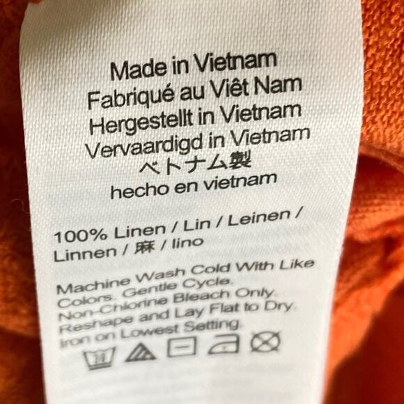 J. Crew Linen Roll Cuff Crewneck T-Shirt in Orange Size small - Picture 7 of 8